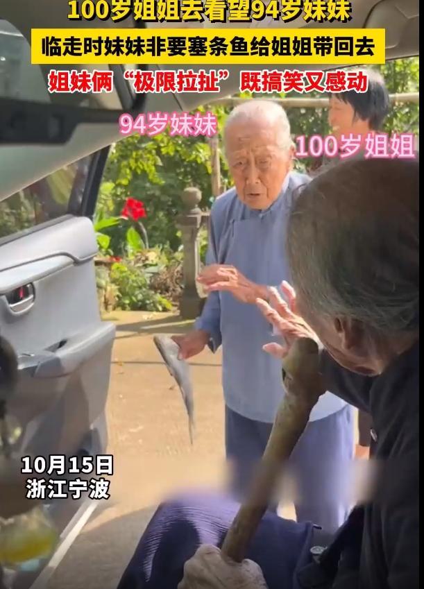 百岁姐姐看望94岁妹妹上演极限拉抓 姐妹情深逗笑网友