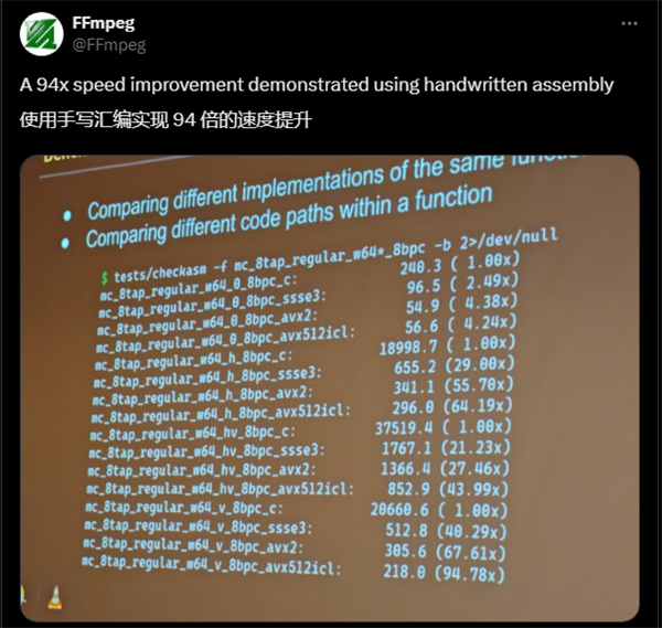 FFmpeg手写AVX-512汇编代码：性能暴涨94倍！